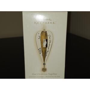 Hallmark 2009 Our Christmas Together Metal Heart Dangle Keepsake Xmas Ornament